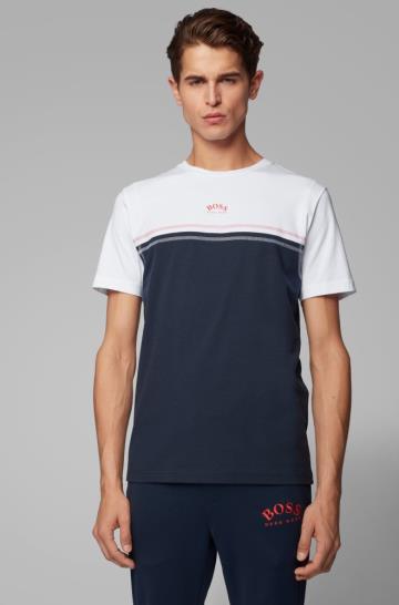 Koszulki BOSS Stretch Cotton Ciemny Niebieskie Męskie (Pl16927)